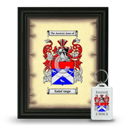 Saint'onge Framed Coat of Arms and Keychain - Black