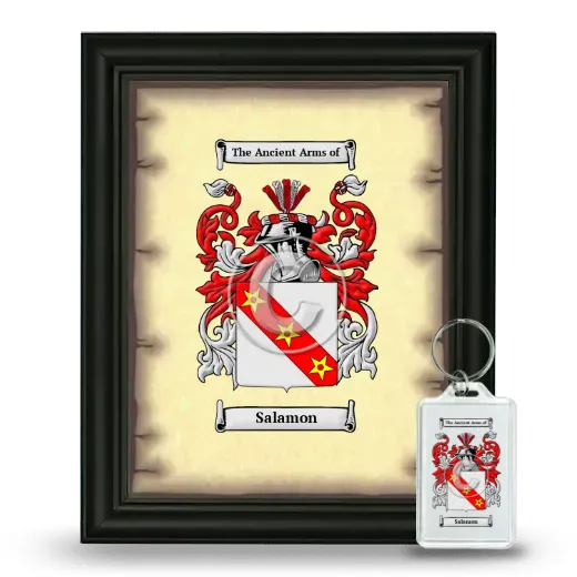 Salamon Framed Coat of Arms and Keychain - Black