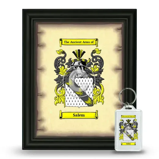 Salem Framed Coat of Arms and Keychain - Black