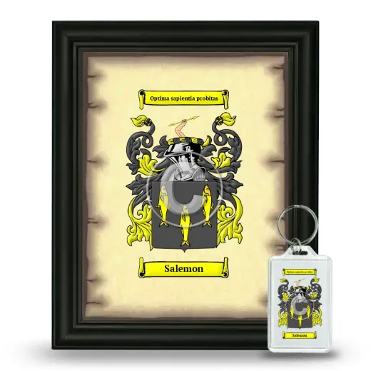Salemon Framed Coat of Arms and Keychain - Black