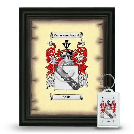 Salls Framed Coat of Arms and Keychain - Black