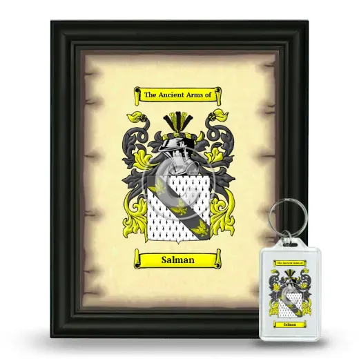 Salman Framed Coat of Arms and Keychain - Black