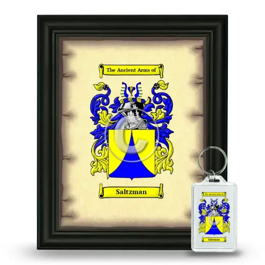 Saltzman Framed Coat of Arms and Keychain - Black