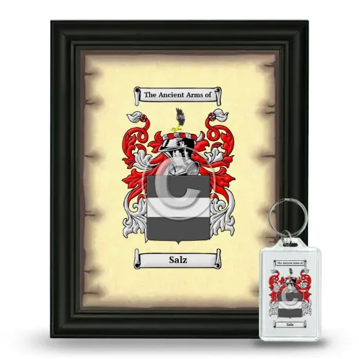 Salz Framed Coat of Arms and Keychain - Black