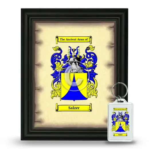 Salzer Framed Coat of Arms and Keychain - Black