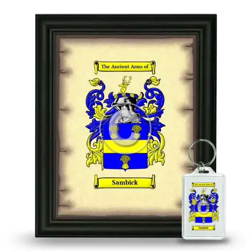 Sambick Framed Coat of Arms and Keychain - Black