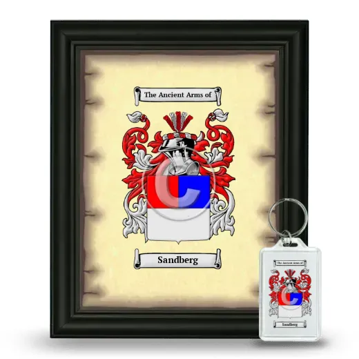 Sandberg Framed Coat of Arms and Keychain - Black