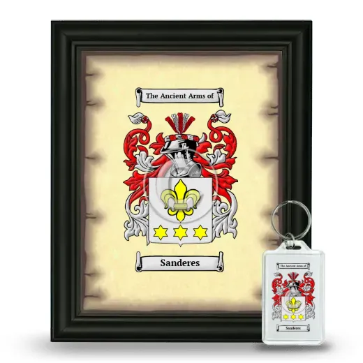 Sanderes Framed Coat of Arms and Keychain - Black