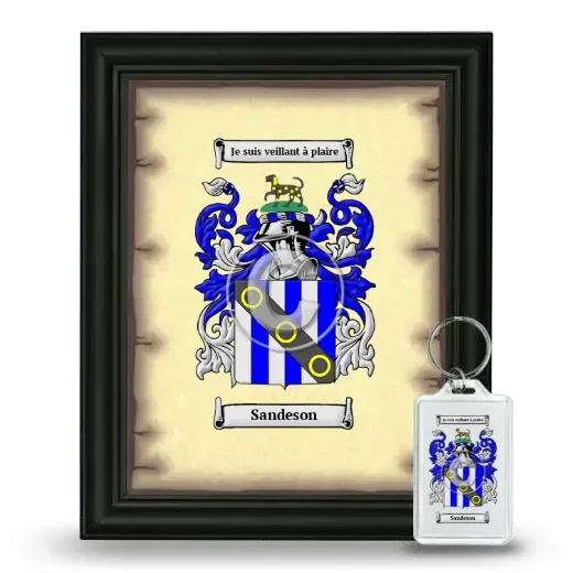 Sandeson Framed Coat of Arms and Keychain - Black