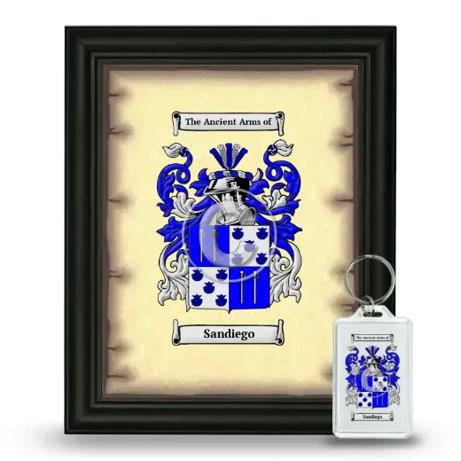 Sandiego Framed Coat of Arms and Keychain - Black