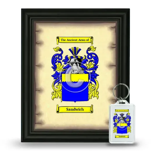 Sandwich Framed Coat of Arms and Keychain - Black