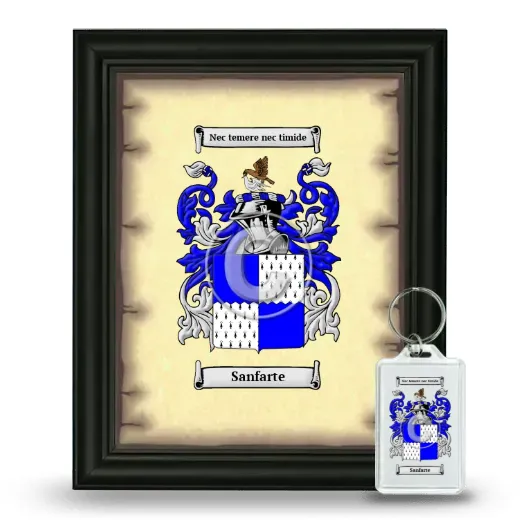 Sanfarte Framed Coat of Arms and Keychain - Black