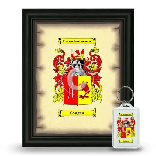 Sangen Framed Coat of Arms and Keychain - Black
