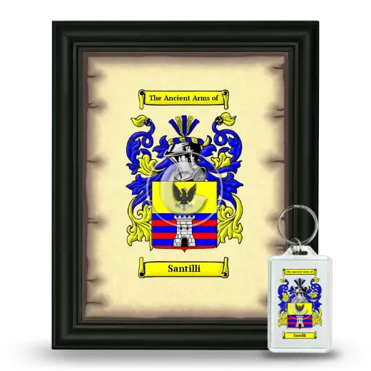 Santilli Framed Coat of Arms and Keychain - Black