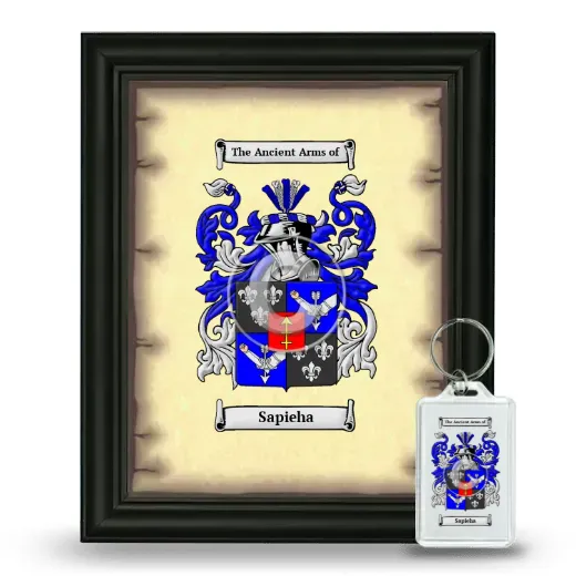 Sapieha Framed Coat of Arms and Keychain - Black
