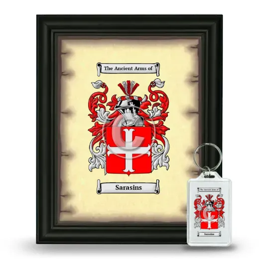 Sarasins Framed Coat of Arms and Keychain - Black
