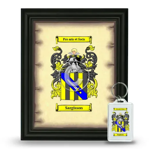 Sargisson Framed Coat of Arms and Keychain - Black