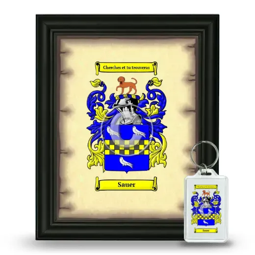 Sauer Framed Coat of Arms and Keychain - Black