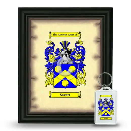 Savart Framed Coat of Arms and Keychain - Black