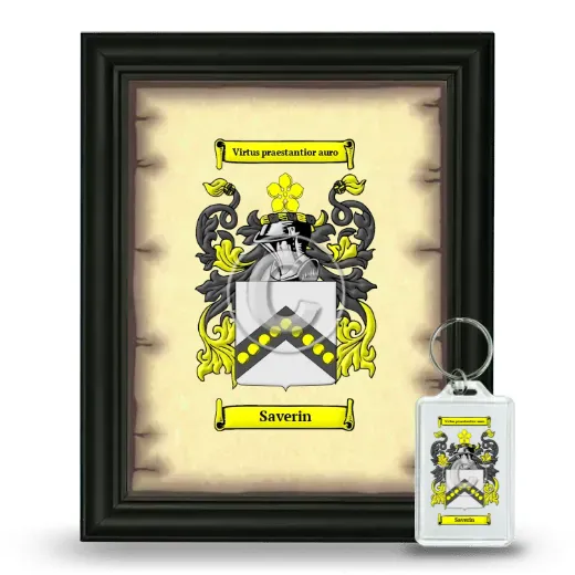 Saverin Framed Coat of Arms and Keychain - Black