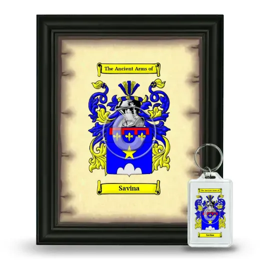 Savina Framed Coat of Arms and Keychain - Black