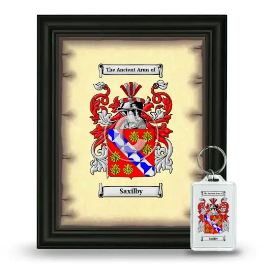 Saxilby Framed Coat of Arms and Keychain - Black