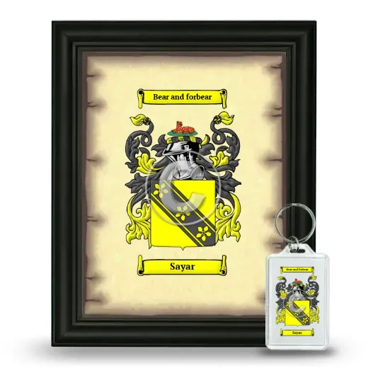 Sayar Framed Coat of Arms and Keychain - Black