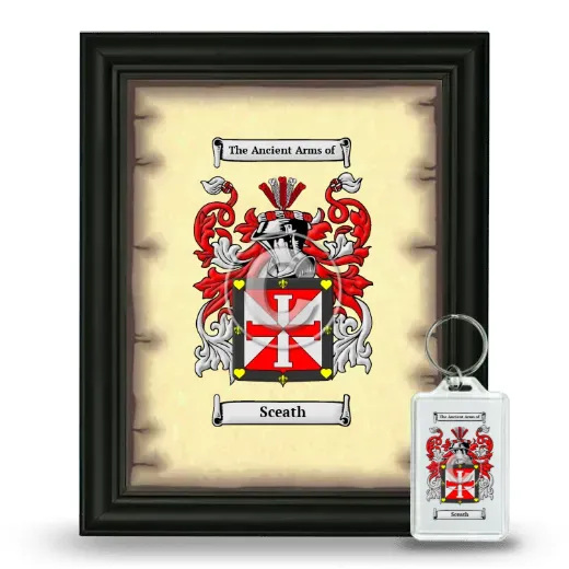 Sceath Framed Coat of Arms and Keychain - Black