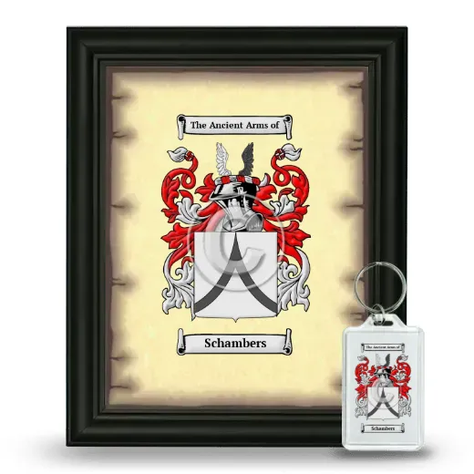 Schambers Framed Coat of Arms and Keychain - Black