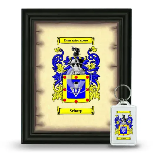 Scharp Framed Coat of Arms and Keychain - Black