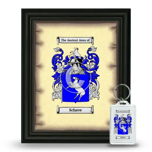 Schave Framed Coat of Arms and Keychain - Black