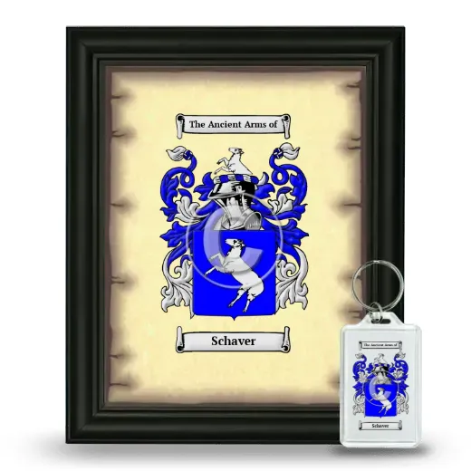 Schaver Framed Coat of Arms and Keychain - Black