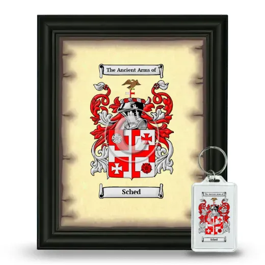 Sched Framed Coat of Arms and Keychain - Black