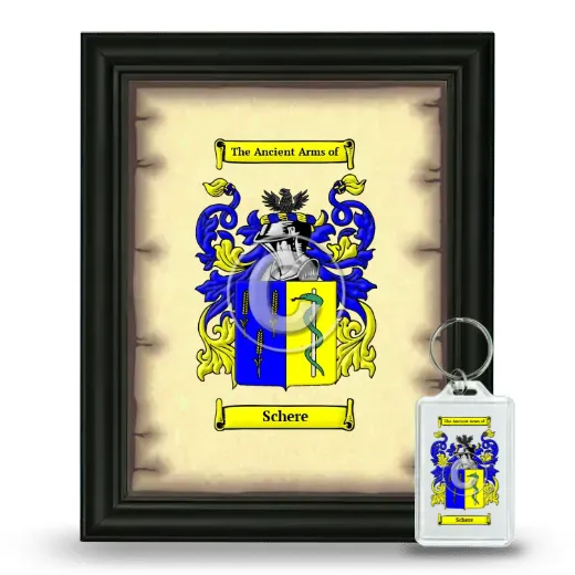 Schere Framed Coat of Arms and Keychain - Black