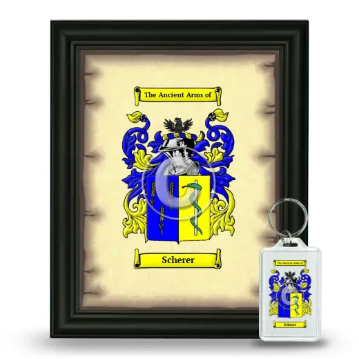 Scherer Framed Coat of Arms and Keychain - Black