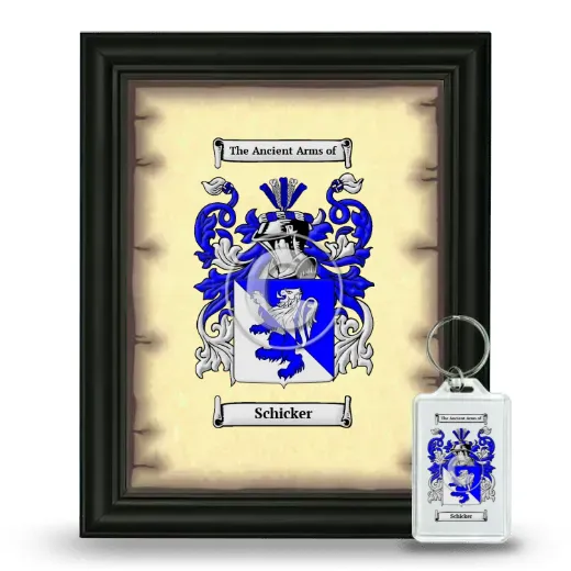 Schicker Framed Coat of Arms and Keychain - Black
