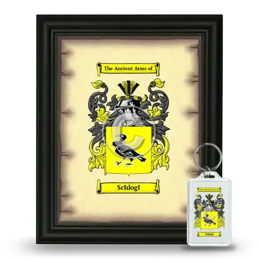 Schlogl Framed Coat of Arms and Keychain - Black