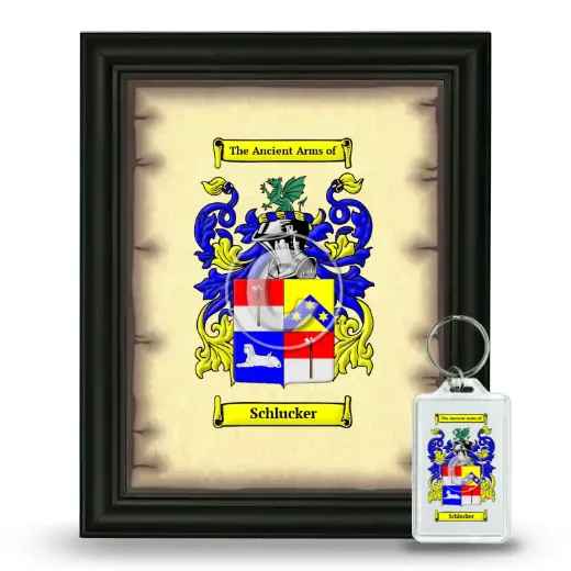 Schlucker Framed Coat of Arms and Keychain - Black