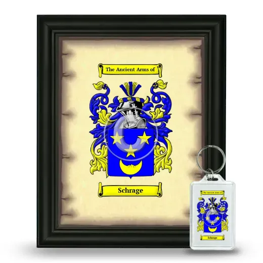 Schrage Framed Coat of Arms and Keychain - Black