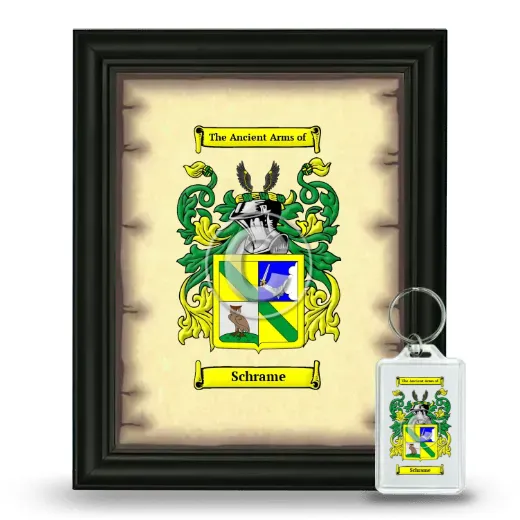 Schrame Framed Coat of Arms and Keychain - Black