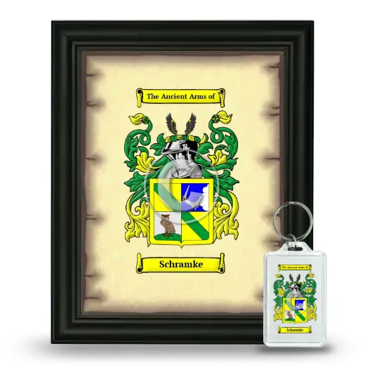 Schramke Framed Coat of Arms and Keychain - Black