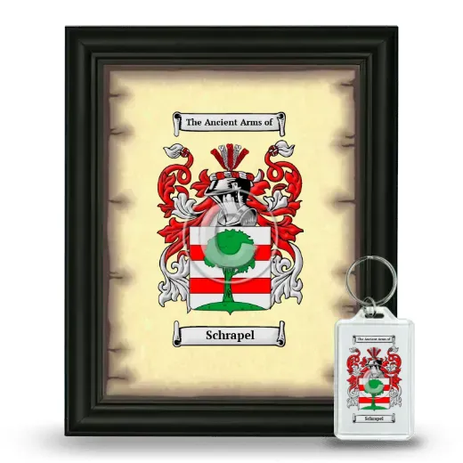 Schrapel Framed Coat of Arms and Keychain - Black