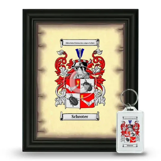 Schroter Framed Coat of Arms and Keychain - Black