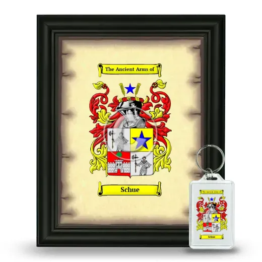Schue Framed Coat of Arms and Keychain - Black
