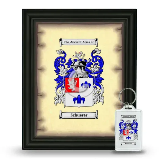 Schuerer Framed Coat of Arms and Keychain - Black