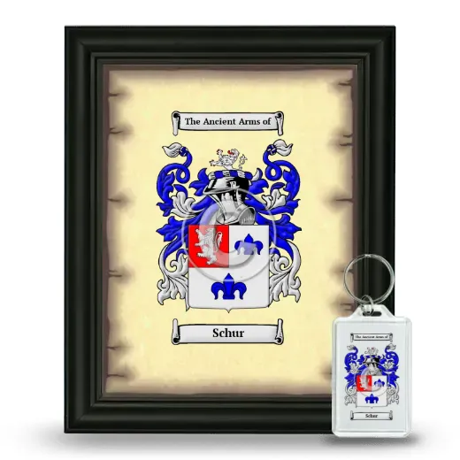 Schur Framed Coat of Arms and Keychain - Black