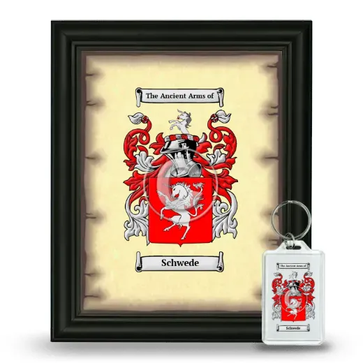 Schwede Framed Coat of Arms and Keychain - Black