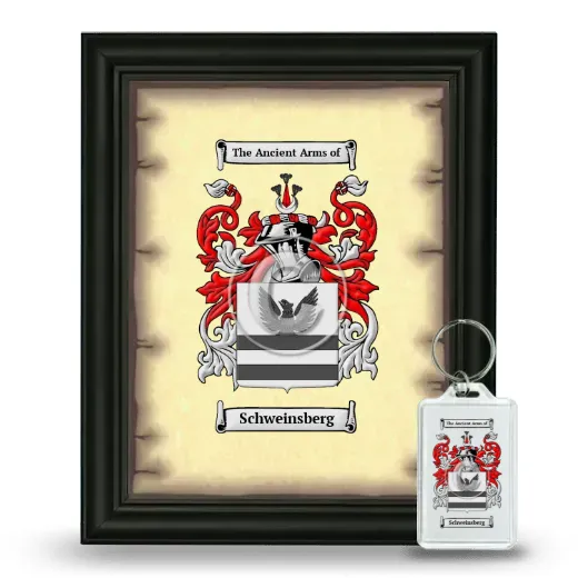 Schweinsberg Framed Coat of Arms and Keychain - Black