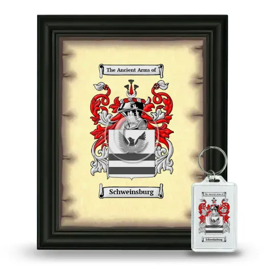 Schweinsburg Framed Coat of Arms and Keychain - Black