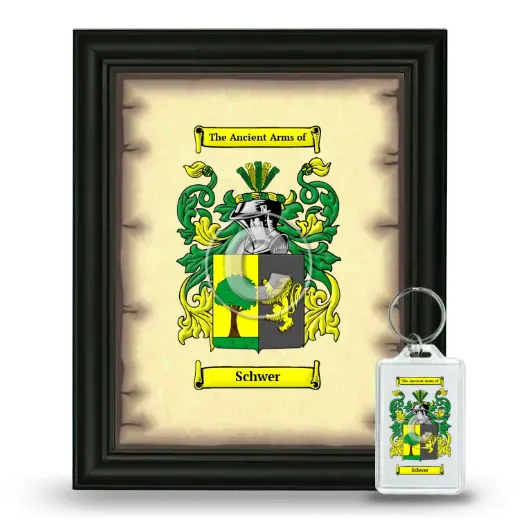 Schwer Framed Coat of Arms and Keychain - Black